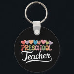 Preschool Teacher Första dagen Groovy Back to scho Nyckelring<br><div class="desc">Preschool Teacher Första dagen Groovy Back to school</div>