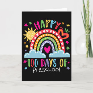 Preschool Teacher Girls Kids Rainbow 100 Days Of S Kort