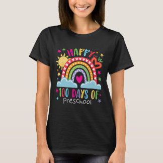 Preschool Teacher Girls Kids Rainbow 100 Days Of S T Shirt