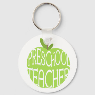 Preschool Teacher Keychain - Grönt Apple Nyckelring