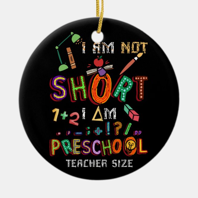 Preschool Teacher Kort Pre K Teacher Math Mathema Julgransprydnad Keramik (Framsidan)