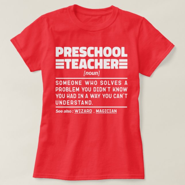 Preschool Teacher Noun Educator Apprecision Cute T Shirt (Design framsida)