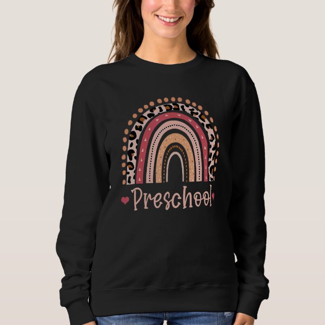 Preschool Teacher Rainbow Back to school T Shirt (Framsida)