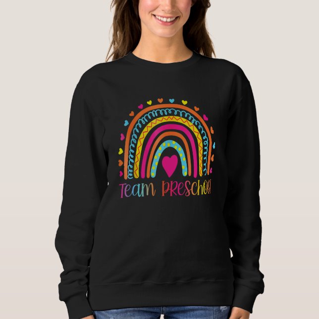 Preschool Teacher  Rainbow  Back To School T Shirt (Framsida)