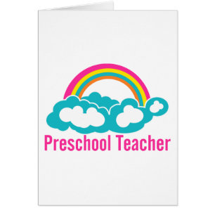 Preschool Teacher Rainbow Cloud Hälsningskort