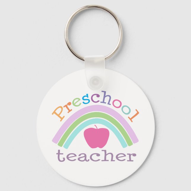 Preschool Teacher Rainbow Nyckelring (Framsida)