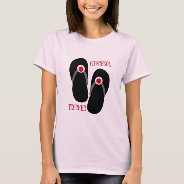 Preschool Teacher Red Apple Flinflip flops T Shirt (Framsida)