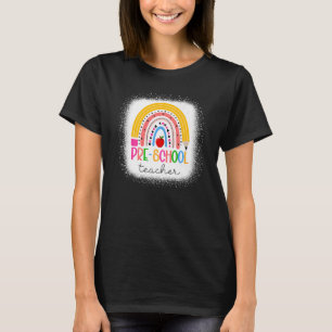 Preschool Teacher Teach Kärlek Inspire Rainbow Bac T Shirt