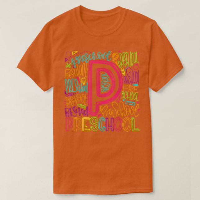 Preschool Typography Back to school Tidigt Childho T Shirt (Design framsida)