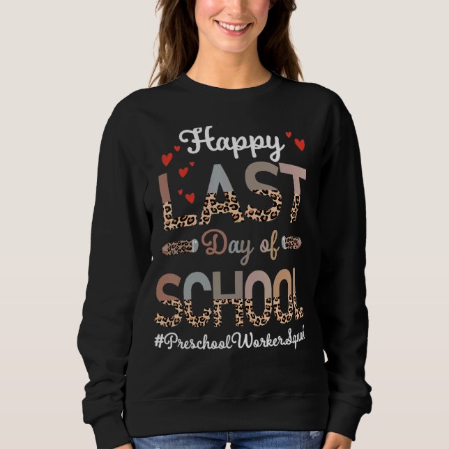 Preschool Worker Lycklig förra dagen, leopard 1 T Shirt (Framsida)