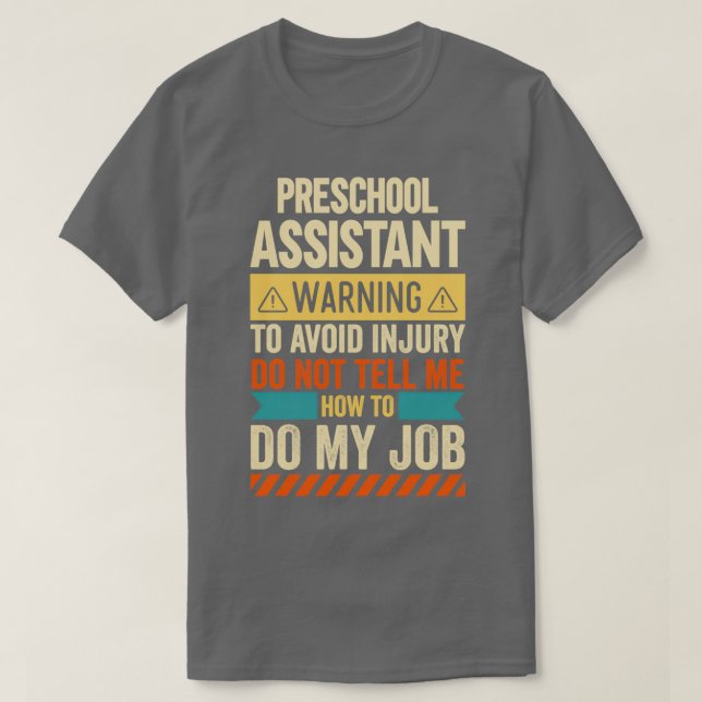 Preschoolassistentvarning 2 t shirt (Design framsida)