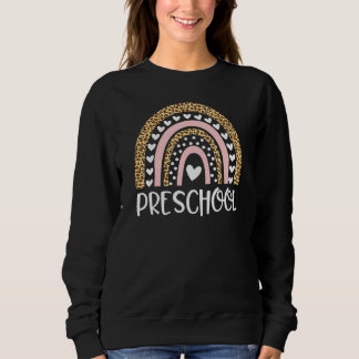 Preschoollärare Leopard Rainbow Teacher tillbaka t Shirt