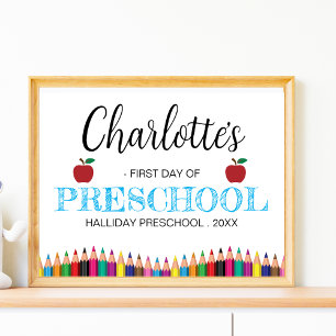 Preschools minimalistiska Back to school första da Poster