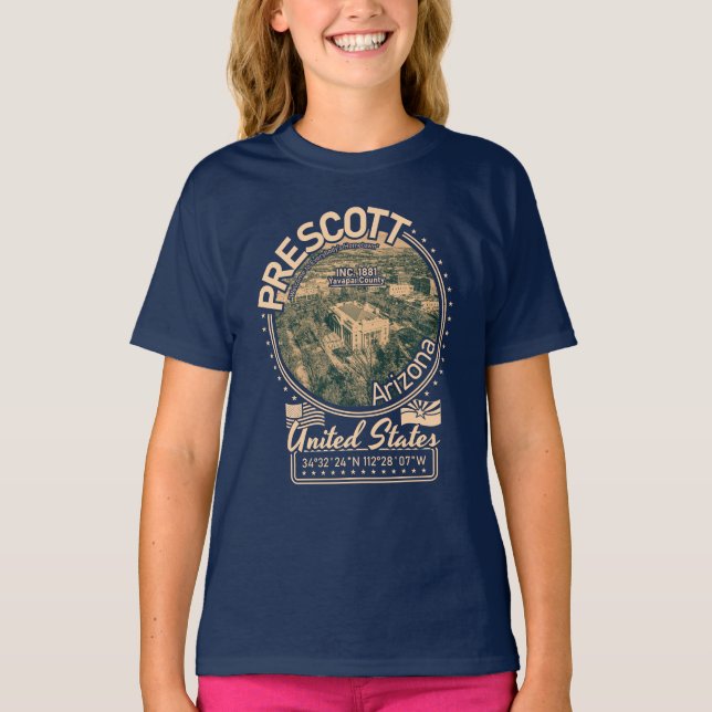 PRESCOTT ARIZONA - PRESCOTT DOMSTOL SQUARE T SHIRT (Framsida)