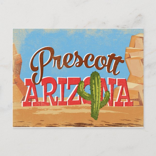 Prescott Arizona Vintage resor Vykort (Framsida)