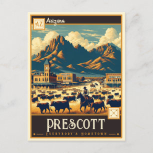 Prescott, Arizona VINTAGE Vykort