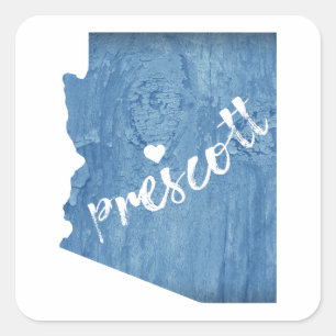 Prescott Arizona Wood Grain Fyrkantigt Klistermärke