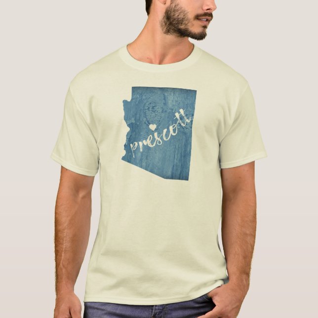 Prescott Arizona Wood Grain T Shirt (Framsida)