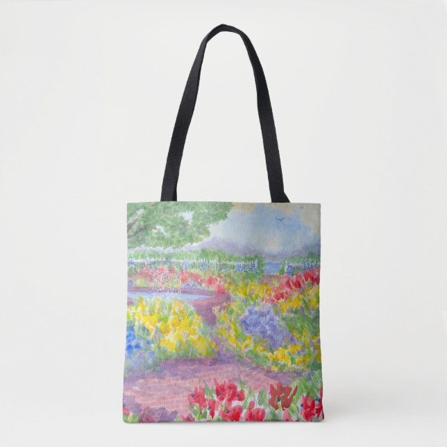 Prescott Park Garden Portsmouth NH Tote Bag Tygkasse (Framsida)