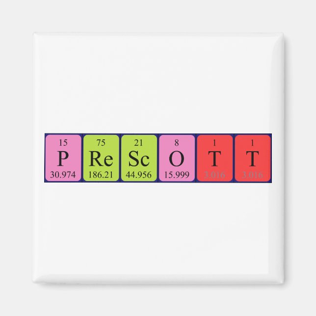 Prescott periodiskt bord namn magnet (Framsidan)