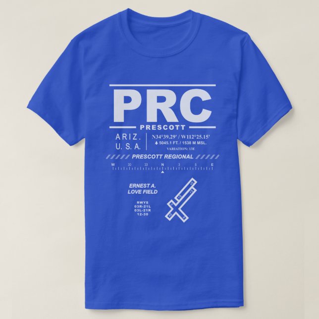 Prescott Regional Airport PRC T-Shirt (Design framsida)