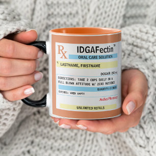 Prescription Flaska Funny Gag Gift Mugg