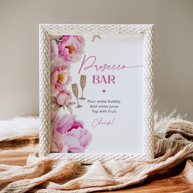 Presecco pub bright rosa peony möhippa mimosa pub poster (Skapare uppladdad)