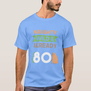 Present 80 år födelsedag kvinnor Apa Monkey rolig T Shirt