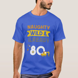 Present 80 år födelsedag kvinnor Ecavator retro T Shirt