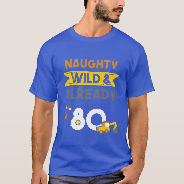 Present 80 år födelsedag kvinnor Ecavator retro T Shirt (Framsida)