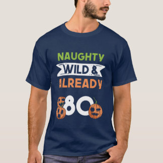Present 80 år födelsedag kvinnor Halloween Pumpkin T Shirt