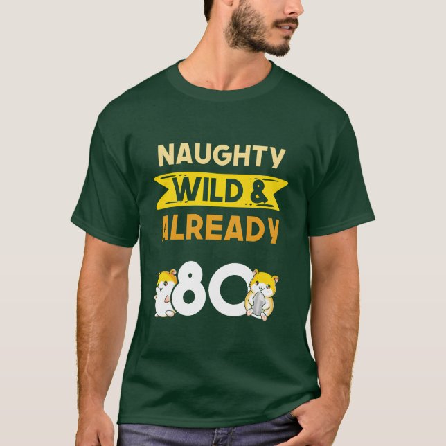 Present 80 år födelsedag kvinnor Hamster flicka T Shirt (Framsida)