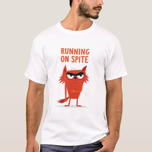 Present för rolig, grinig räv-karaktär som springe t shirt (Framsida)