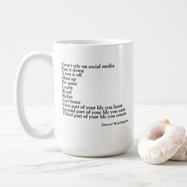 present med citat på MUG,denzel washington-citat Kaffemugg (Med munk)