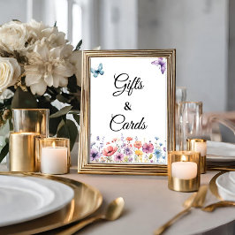 Present- och kortpastellfjärilar festskylt poster