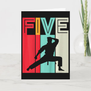 Present till 5-årsfirande Karate Retro Taekwondo M Kort