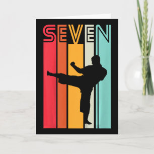 Present till 7-årsfirande Karate Retro Taekwondo M Kort