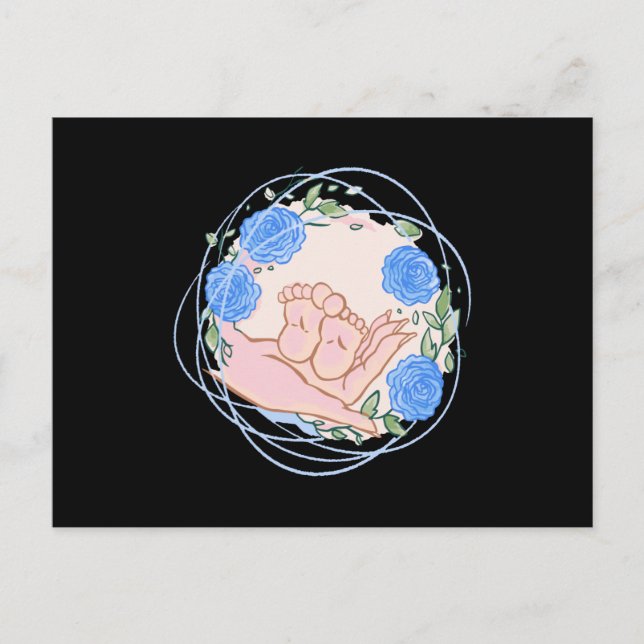 Present till barnmorska Tack Hand Med Babys Fötter Vykort (Framsida)