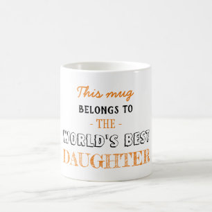 Present till bästa dotter orange julklapp kaffemugg