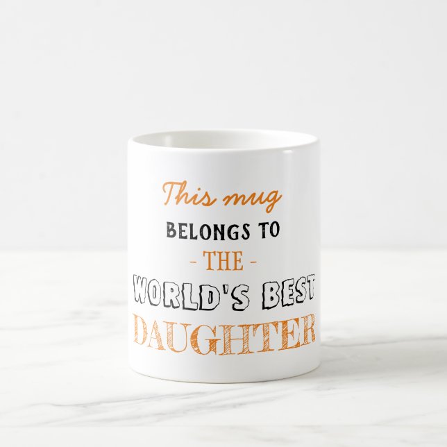 Present till bästa dotter orange julklapp kaffemugg (Center)
