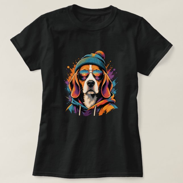 Present till Beagleägare för Beagle Pappa, Beagle  T Shirt (Design framsida)