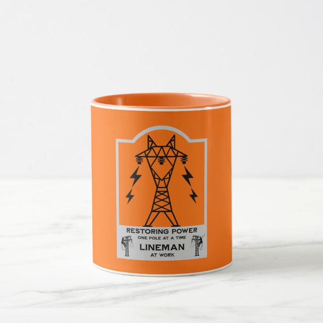Present till elkraftsledningsarbetare mugg (Center)