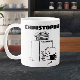 Present till en tvättmaskinsreparatör med namn jumbo mugg