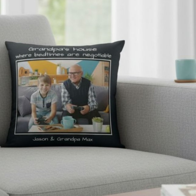 Present till farfar från barnbarn - rolig text kudde (Skapare uppladdad)