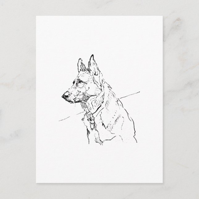 Present till hundälskare, Schäferhund Vykort (Framsida)