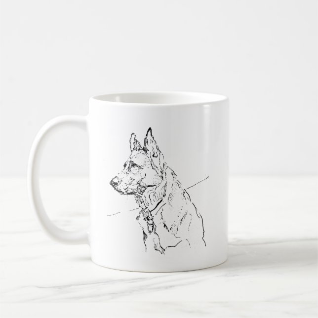 Present till hundälskare, tysk schäferkaffemugg kaffemugg (Vänster)