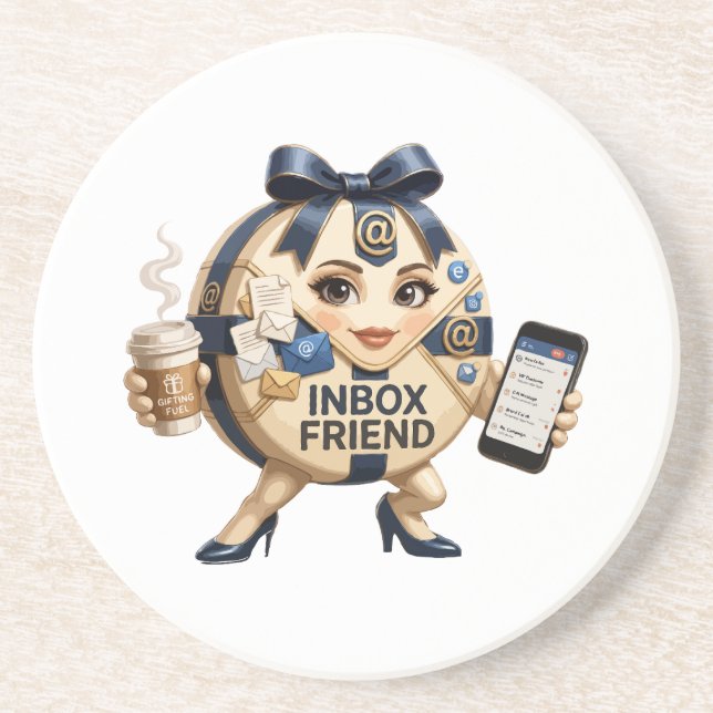 Present till Inbox-vän Email-enthusiast Maskot Underlägg (Framsidan)