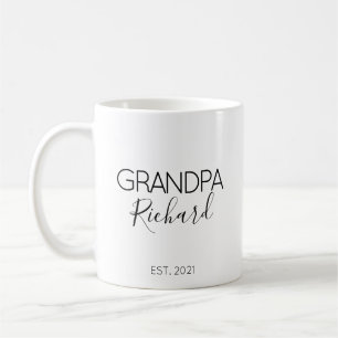 Present till kommande farfar med namnet för gravid kaffemugg