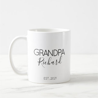 Present till kommande farfar med namnet för gravid kaffemugg