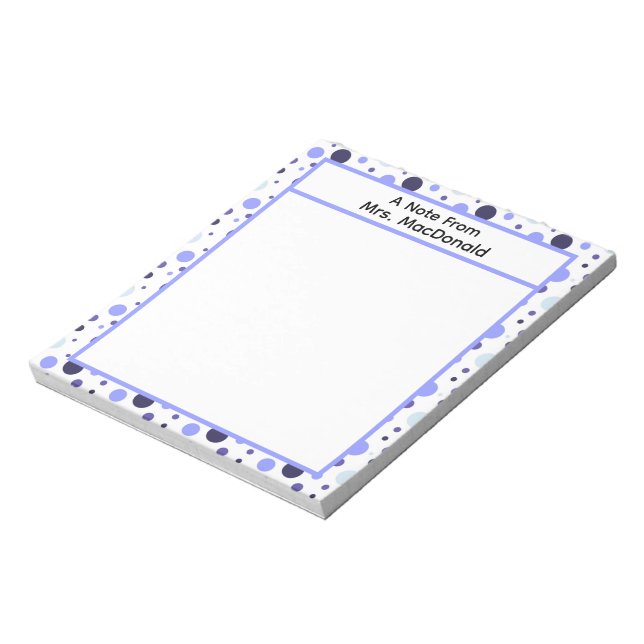 Present till lärare med prickar anteckningsblock (Roterad)